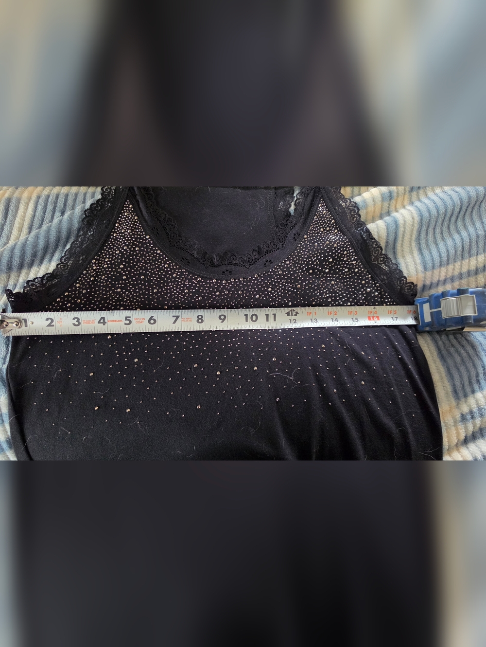 Venus Black Lace Rhinestone Tank - Picture 4 of 6